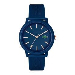 LACOSTE Montre 12.12 Bleu cadran bleu fond bleu bracelet silicone bleu Sale