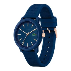 LACOSTE Montre 12.12 Bleu cadran bleu fond bleu bracelet silicone bleu Sale