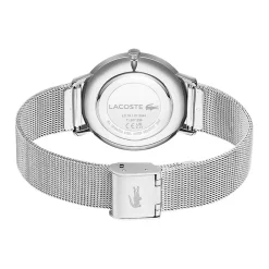 LACOSTE Montre Crocorigin Blanc cadran argenté fond blanc bracelet acier argenté Outlet