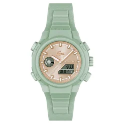 LACOSTE Montre Lc33 Crème cadran vert fond crème bracelet silicone vert Discount