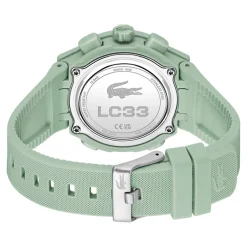 LACOSTE Montre Lc33 Crème cadran vert fond crème bracelet silicone vert Discount