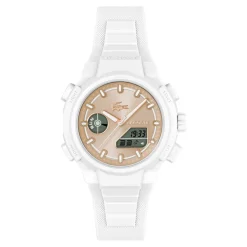LACOSTE Montre Lc33 Crème cadran blanc fond crème bracelet silicone blanc Clearance