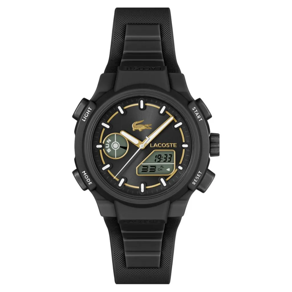LACOSTE Montre Lc33 Noir cadran noir fond noir bracelet silicone noir Online