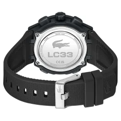 LACOSTE Montre Lc33 Noir cadran noir fond noir bracelet silicone noir Online