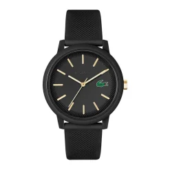 LACOSTE Montre 12.12 Noir cadran noir fond noir bracelet silicone noir Best