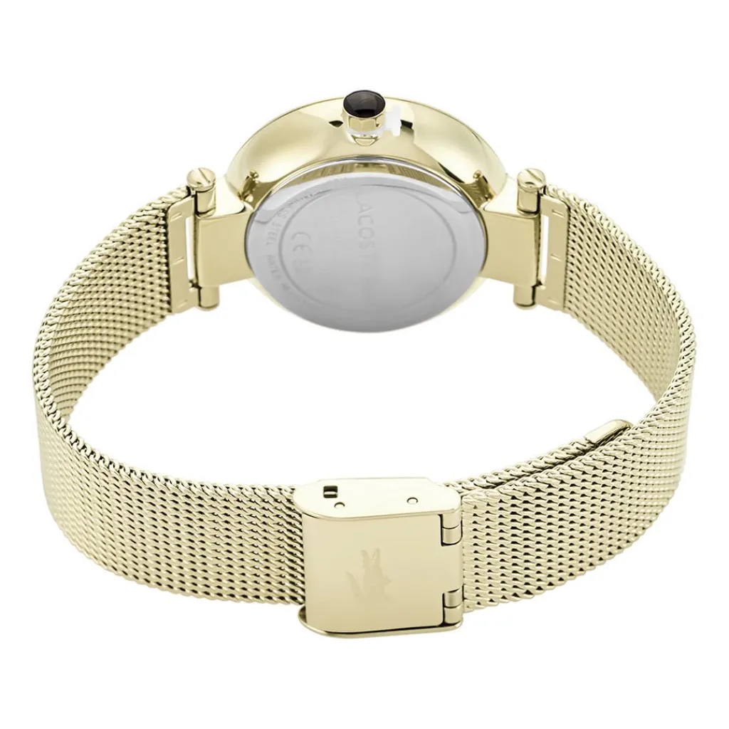 LACOSTE Montre Orba Noir cadran doré fond noir bracelet acier doré Hot