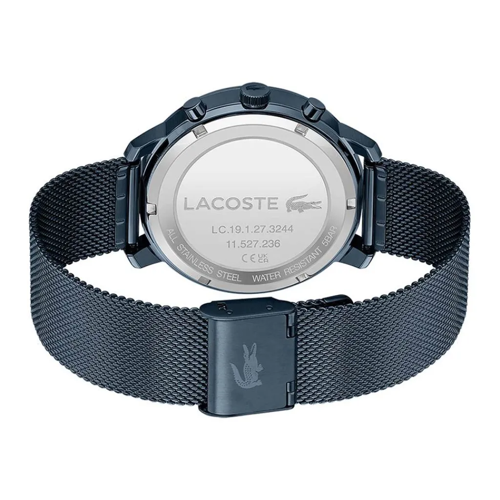 LACOSTE Montre Replay Bleu cadran bleu fond bleu bracelet acier bleu