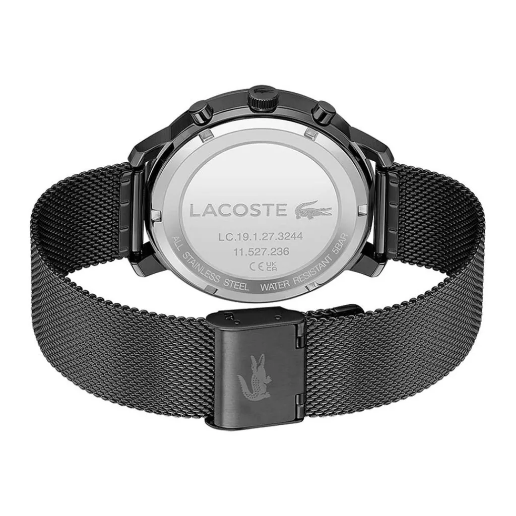LACOSTE Montre Replay Noir cadran noir fond noir bracelet acier noir Hot