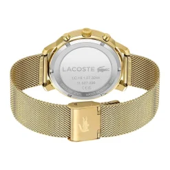 LACOSTE Montre Replay Noir cadran doré fond noir bracelet acier argenté Hot