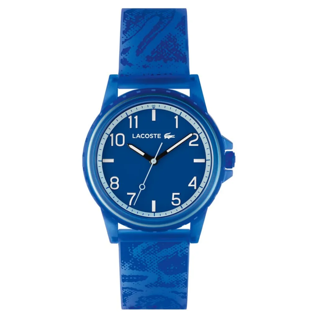 LACOSTE Montre Rider Bleu cadran bleu fond bleu bracelet silicone bleu Hot