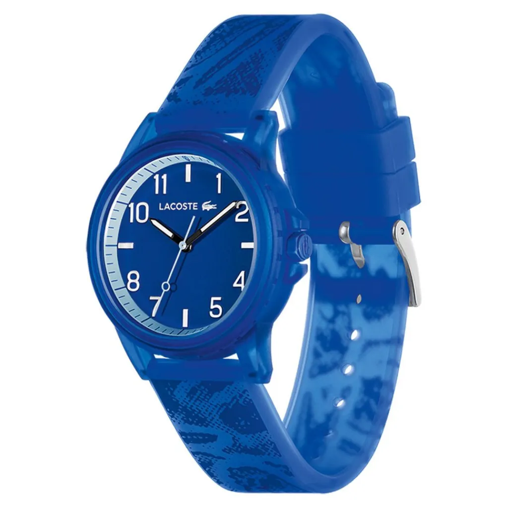 LACOSTE Montre Rider Bleu cadran bleu fond bleu bracelet silicone bleu Hot
