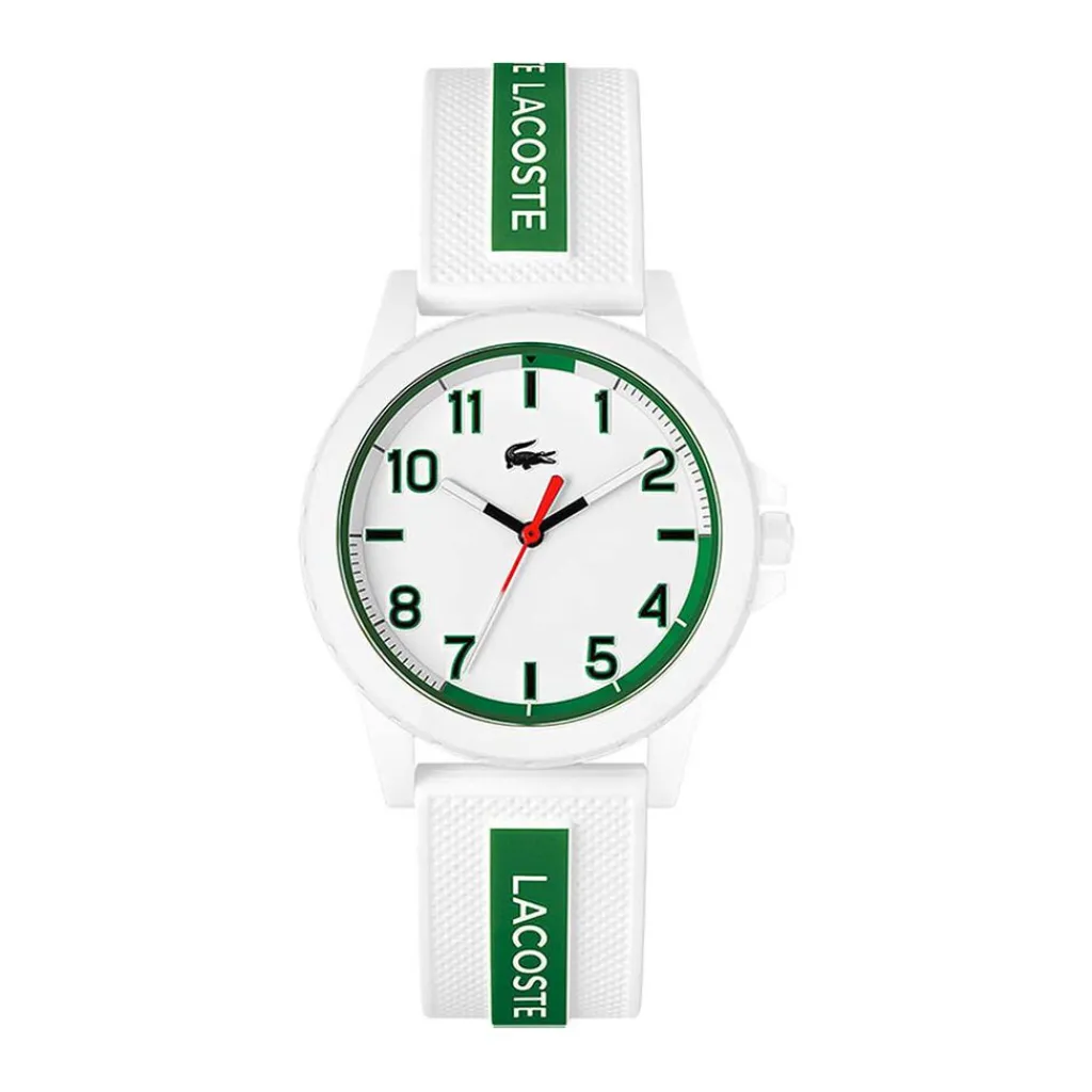 LACOSTE Montre Teen/rider Blanc cadran blanc fond blanc bracelet silicone blanc New