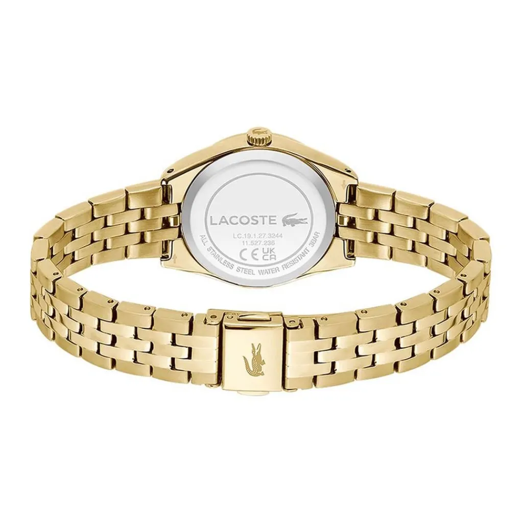 LACOSTE Montre Tuilerie Doré cadran doré fond doré bracelet acier doré Hot