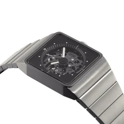 LIP Montre Big Titane Noir cadran gris fond noir bracelet titane gris Hot