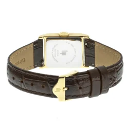 LIP Montre Churchill C18 Argenté cadran doré fond argenté bracelet cuir de vache marron Best