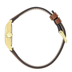 LIP Montre Churchill C18 Argenté cadran doré fond argenté bracelet cuir de vache camel Discount
