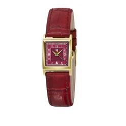 LIP Montre Churchill C18 Bordeaux cadran doré fond bordeaux bracelet cuir de vache bordeaux Sale