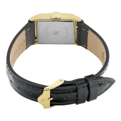 LIP Montre Churchill C18 Doré cadran doré fond doré bracelet cuir noir