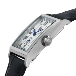 LIP Montre Churchill T18 Argenté cadran argenté fond argenté bracelet cuir de vache noir Clearance