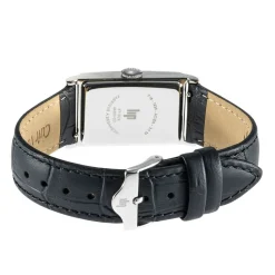 LIP Montre Churchill T18 Argenté cadran argenté fond argenté bracelet cuir de vache noir Clearance