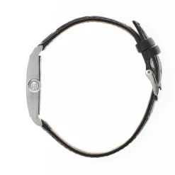 LIP Montre Churchill T24 Argenté cadran gris fond argenté bracelet cuir noir Outlet