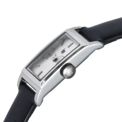 LIP Montre Churchill T13 Argenté cadran argenté fond argenté bracelet cuir de vache noir Online