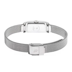 LIP Montre Churchill T13 Blanc cadran argenté fond blanc bracelet acier argenté New