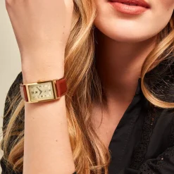 LIP Montre Churchill T24 Champagne cadran doré fond champagne bracelet cuir marron Clearance