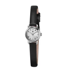 LIP Montre Henriette 19 Argenté cadran argenté fond argenté bracelet cuir de vache noir Sale