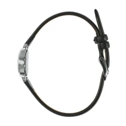 LIP Montre Henriette 19 Argenté cadran argenté fond argenté bracelet cuir de vache noir Sale