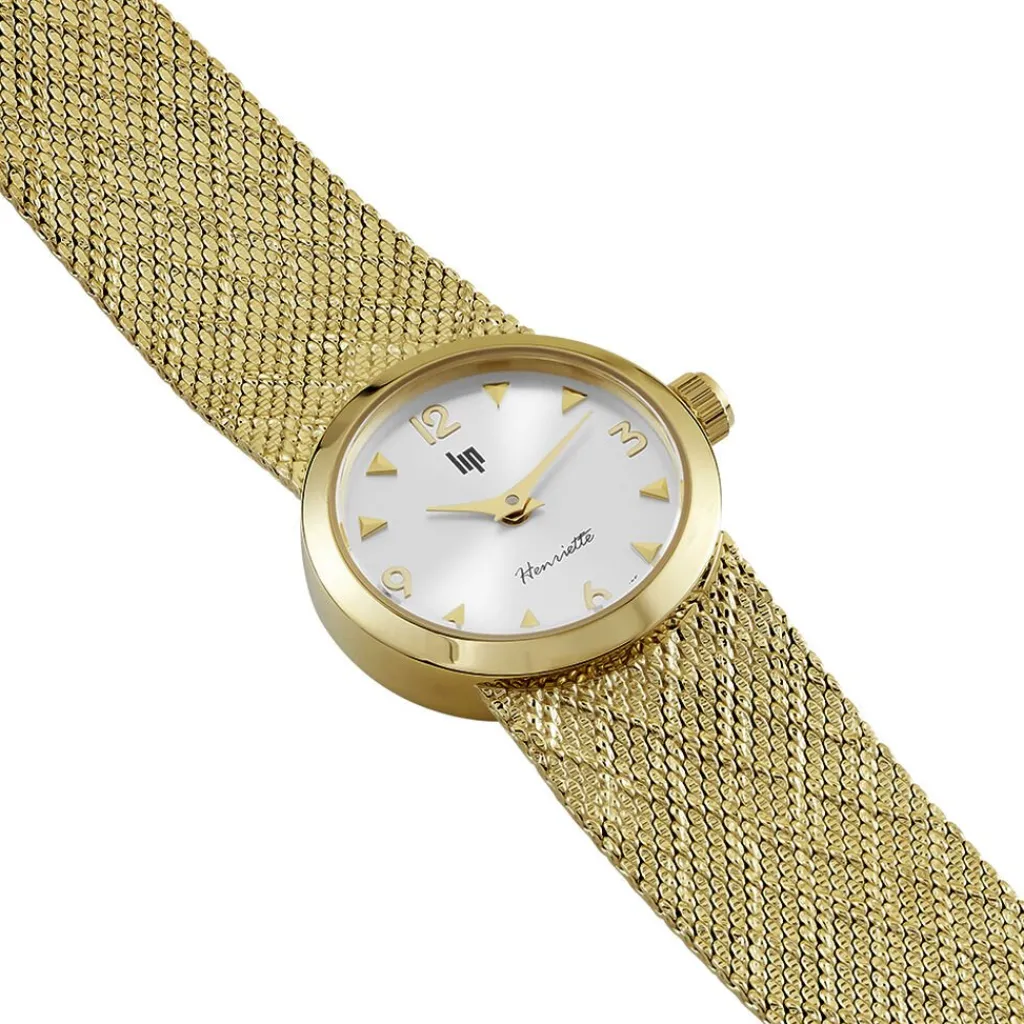 LIP Montre Henriette 22 Argenté cadran doré fond argenté bracelet métal doré Clearance