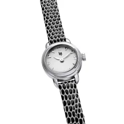 LIP Montre Henriette 19 Argenté cadran argenté fond argenté bracelet cuir gris Best