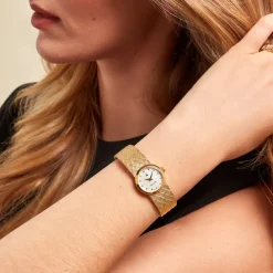 LIP Montre Henriette 22 Nacre Blanche cadran doré fond nacre blanche bracelet acier doré Best