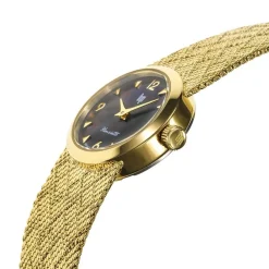 LIP Montre Henriette 22 Nacre Noire cadran doré fond nacre noire bracelet acier doré Best