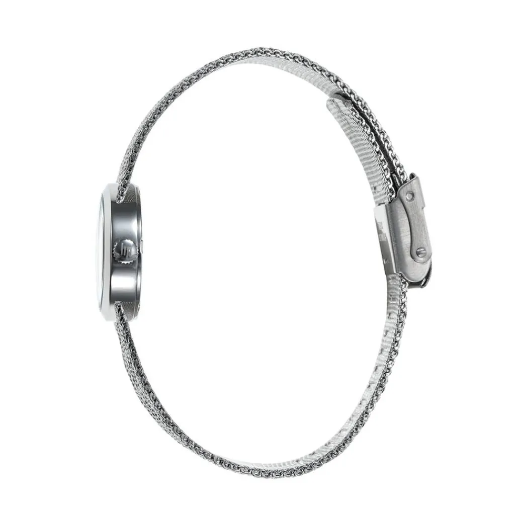 LIP Montre Henriette Diamant Nacre Noire cadran argenté fond nacre noire bracelet acier argenté Outlet