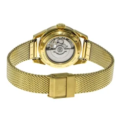 LIP Montre Himalaya C艙ur Battant Blanc cadran doré fond blanc bracelet acier doré Outlet