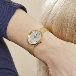 LIP Montre Himalaya Dauphine 29 Doré cadran argenté fond argenté bracelet acier doré Best