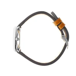 LIP Montre Himalaya Dauphine 29 Argenté cadran argenté fond argenté bracelet cuir marron