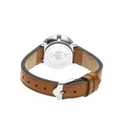 LIP Montre Himalaya Dauphine 29 Argenté cadran argenté fond argenté bracelet cuir marron