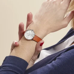 LIP Montre Himalaya Dauphine 29 Argenté cadran argenté fond argenté bracelet cuir marron