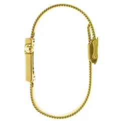 LIP Montre Mach 2000 Mini Square Doré cadran doré fond doré bracelet acier doré New