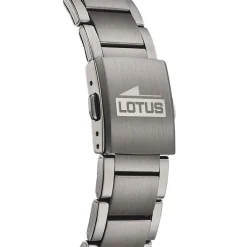 LOTUS Montre Chrono Noir cadran gris fond noir bracelet acier gris Clearance