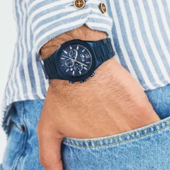 LOTUS Montre Excellent Bleu cadran bleu fond bleu bracelet acier bleu New