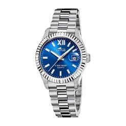 LOTUS Montre Freedom Collection Bleu cadran argenté fond bleu bracelet acier argenté Discount
