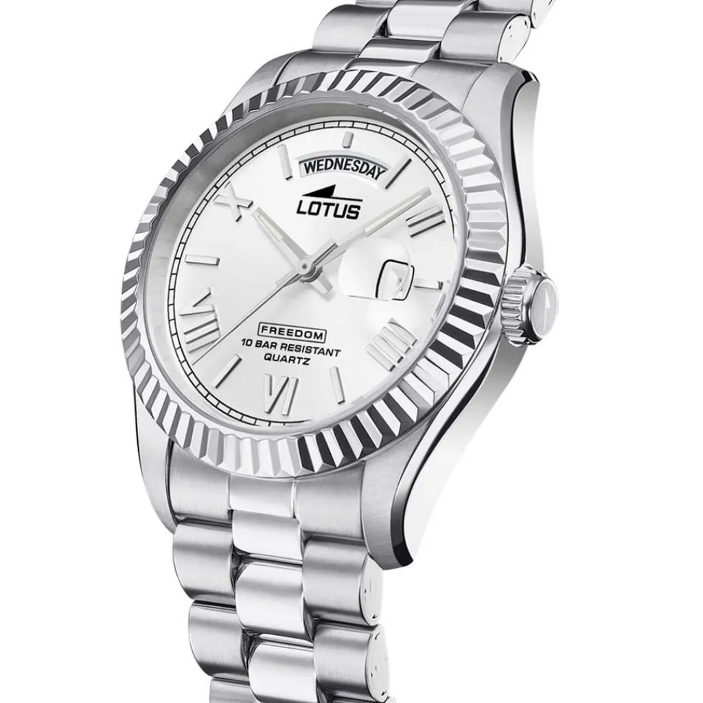 LOTUS Montre Freedom Collection Argenté cadran argenté fond argenté bracelet acier argenté