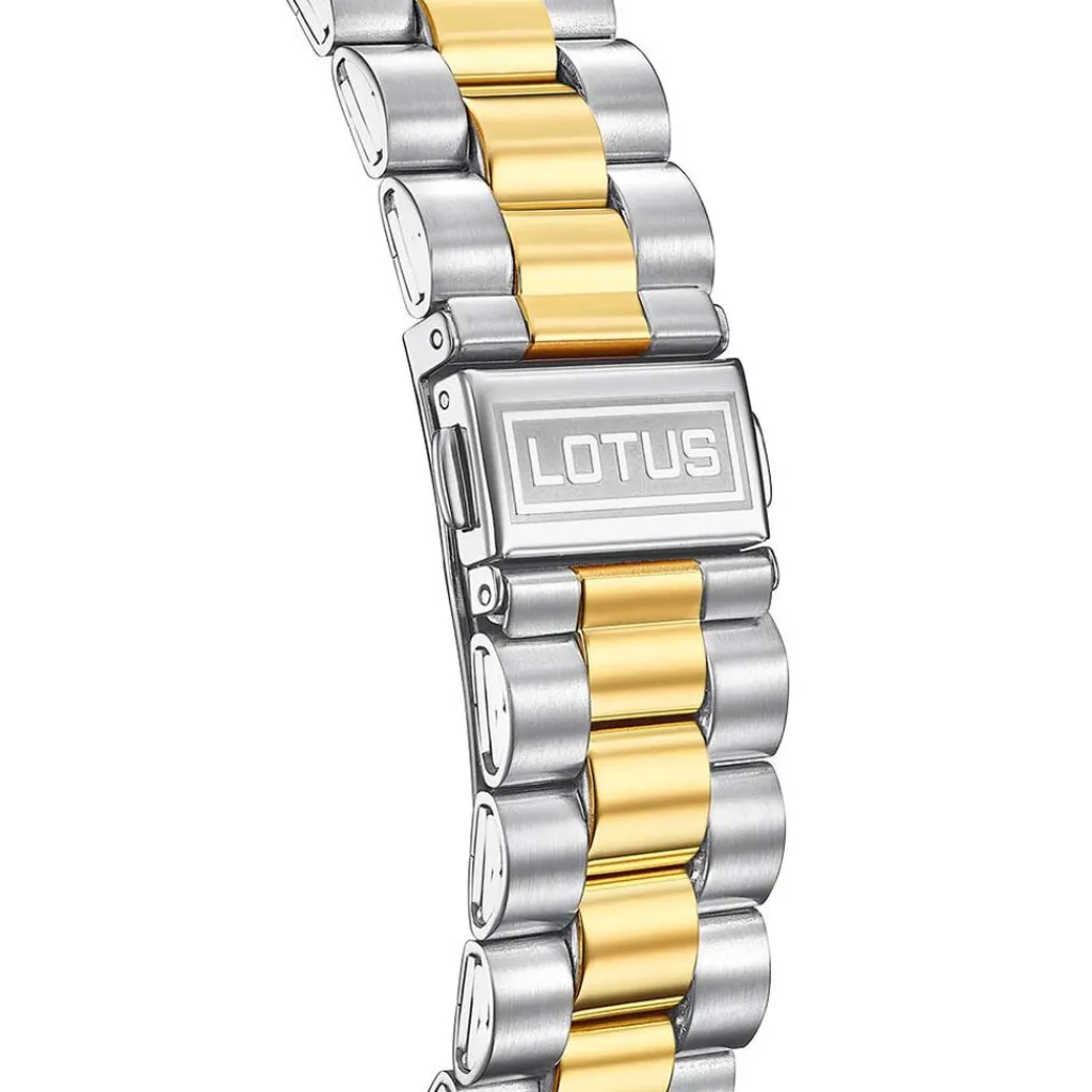 LOTUS Montre Freedom Collection Blanc cadran argenté fond blanc bracelet acier bicolore Discount