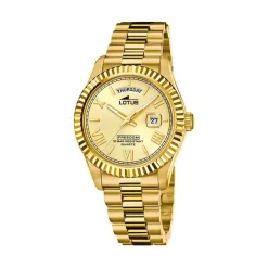 LOTUS Montre Freedom Collection Doré cadran doré fond doré bracelet acier doré New