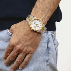 LOTUS Montre Freedom Collection Argenté cadran argenté fond argenté bracelet acier bicolore Clearance