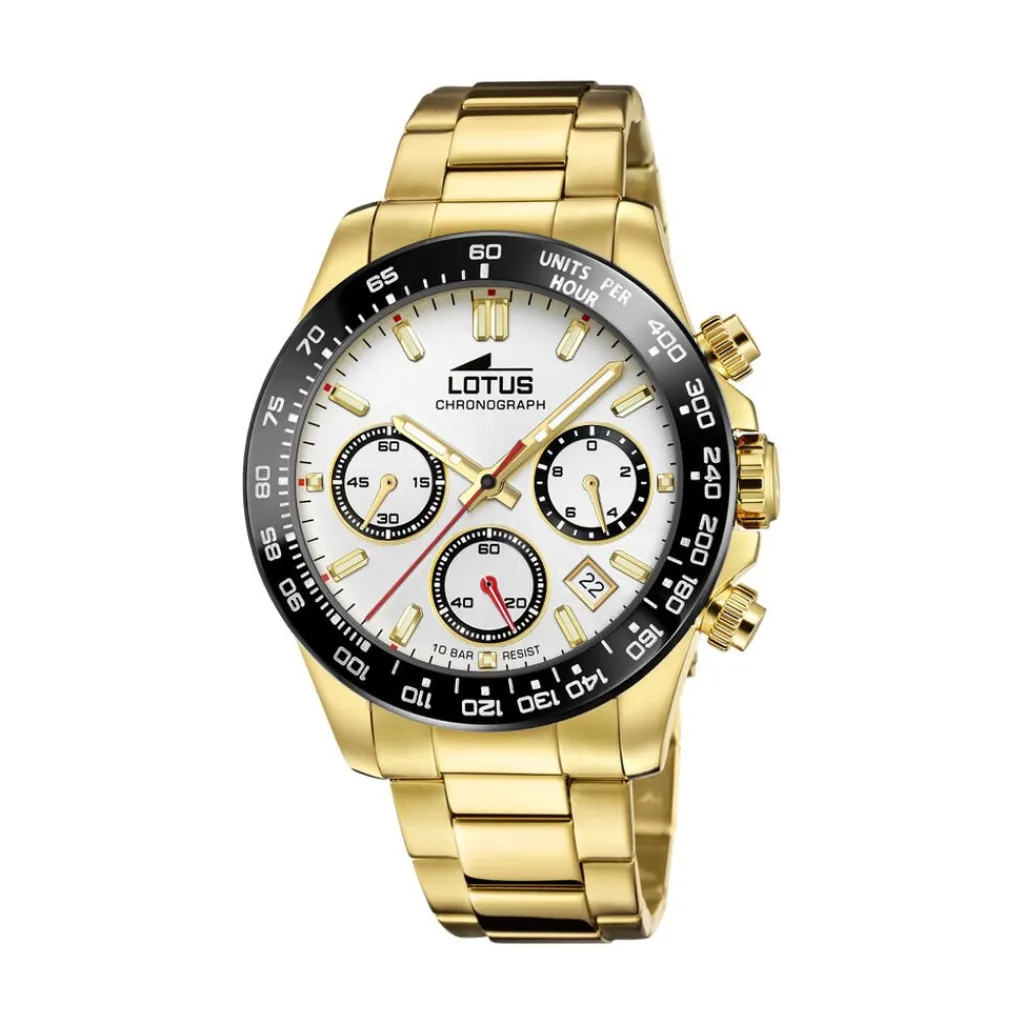 LOTUS Montre Freedom Collection Blanc cadran doré fond blanc bracelet acier doré Hot