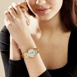 LOTUS Montre Freedom Collection Nacre Blanche cadran doré fond nacre blanche bracelet acier doré New